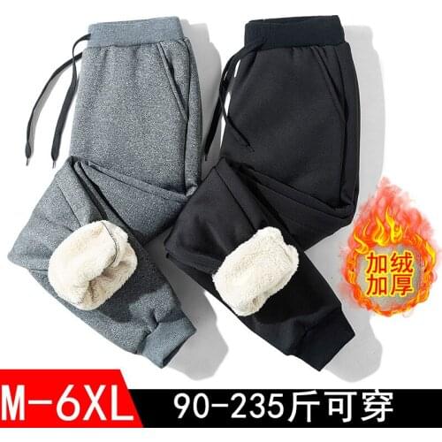 2020 New Men Winter Warm Thicken Cashmere Fleece Thermal Trousers Outdoor Pants Joggers Leisure Time Solid Color Comfortable