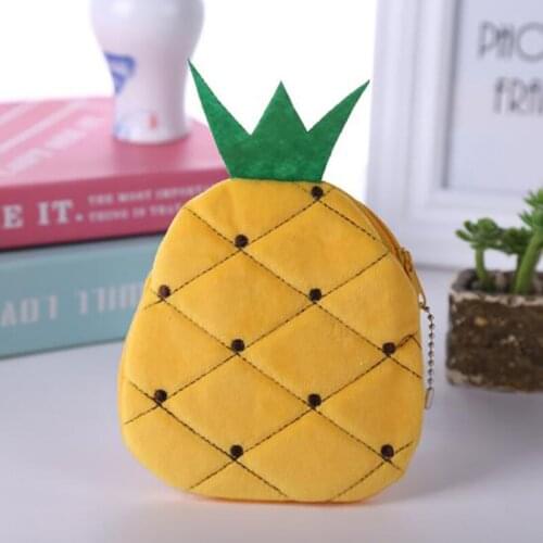2020 New Fruits Coin BAG - Small Pineapple Plush Coin Purse Wallet Pouch Kids Coin BAG Pouch Wallet