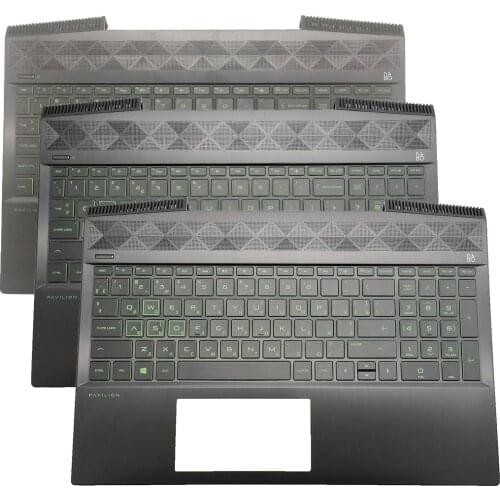 New For HP Pavilion 15-CX Series TPN-C133 Laptop Palmrest Upper Case with Green Backlit Keyboard