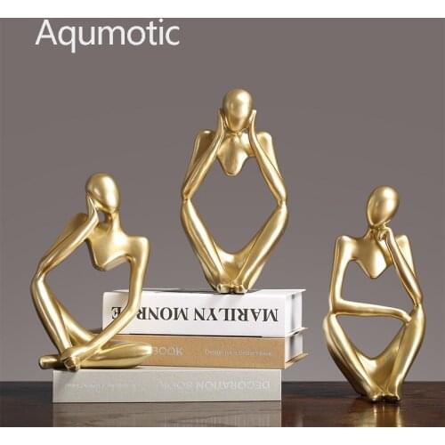 Aqumotic Little Thinkers Poster 1pc The Thinker Statue Great School of Life Series Abstract Figure Sculpture Art