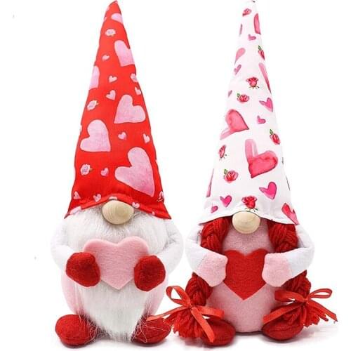 Valentines Day Gnome Plush Elf Decorations - Valentines Day Table Ornament, Valentines Present, 2PCS Valentines Day