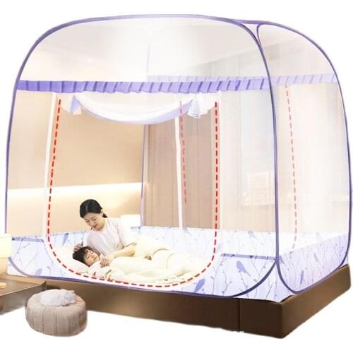 Full Bottom Big Space Quadrate Mosquito Net Fall Protection Double Door Adult Anti-Mosquito Bed Tent Mesh Curtain Mosquito Netti
