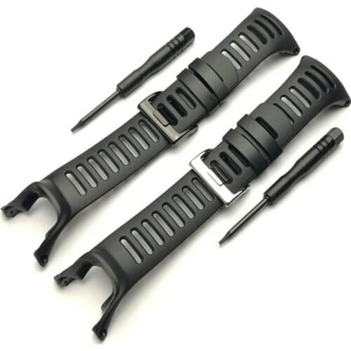 MERJUST Top Quality Waterproof Soft 35mm Black Silicone Rubber suunto Watch Strap For Ambit 1 2 3 Suunto watchband bracelet
