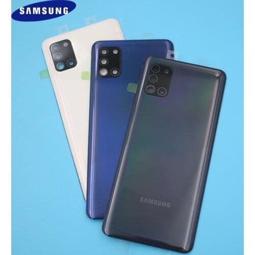 Samsung Galaxy A31 (5G) 2020 A315 Battery Back Cover Door Housing Replacement Repair Parts Camera Glass Lens Frame With Logo