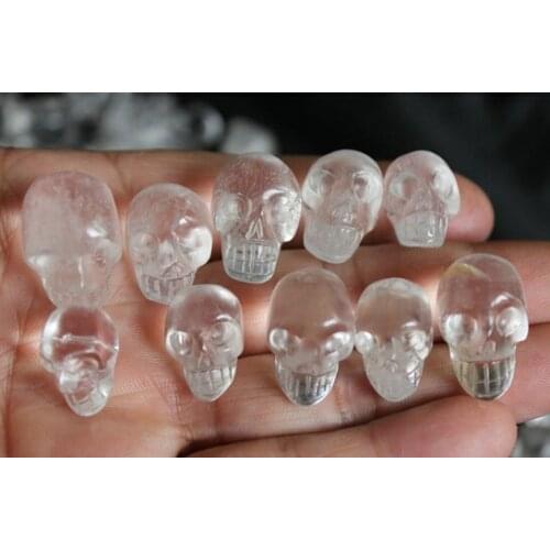 SCY 306++10 Pieces Small Natural Clear Quartz Crystal Skulls ,Head Sculpture.Gift ,Hot Sales,Collection.Selling