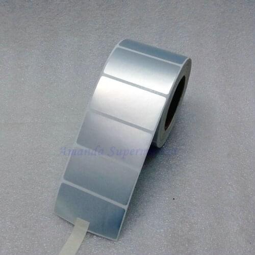 Silver Vinyl Label Sticker 50*25mm 1500Pieces/Roll Waterproof Tear resistant Oilproof Barcode Label