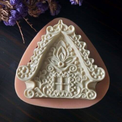 HC0160 PRZY Silicone Mold house Soap Molds 2020 New Year Soap Christmas cottage Clay Resin Gypsum Chocolate Candle Candy Mold