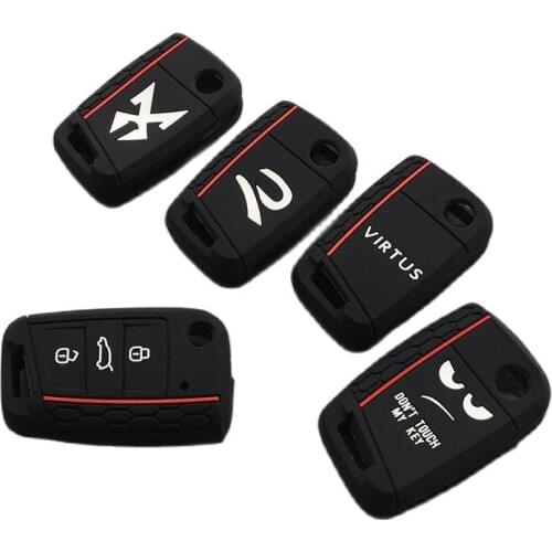 Silicone Car Key Case Cover For Volkswagen Polo Golf 7 MK7 Tiguan passat For Skoda Octavia Kodiaq Karoq For Seat Ateca Leon Key