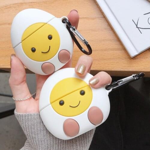 Boiled Egg Silicone Case for Airpods 1 2 Cartoon Cute Case for Apple Airpods Pro Wireless Earphone Cover Charging Box