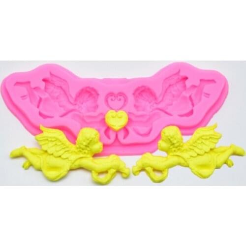 Symmetry Cupid Little Angel Silicone Fondant Molds Cake Decorating Tools Chocolate Candy Dessert Cupcake Kitchen Baking Mould