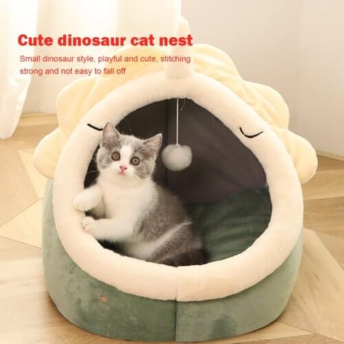 Warm Cats Bed Sweet Cats House Kitten Lounger Cushion for Small Pet Sleep Tent Washable Cats Sleeping Bag Soft Dogs Basket Cave