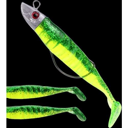 WALK FISH Jig Head Soft Fish Bait Artificial Lures Worm Hook T Tail 9cm/15g 11cm/25g Fishing Lures Pesca