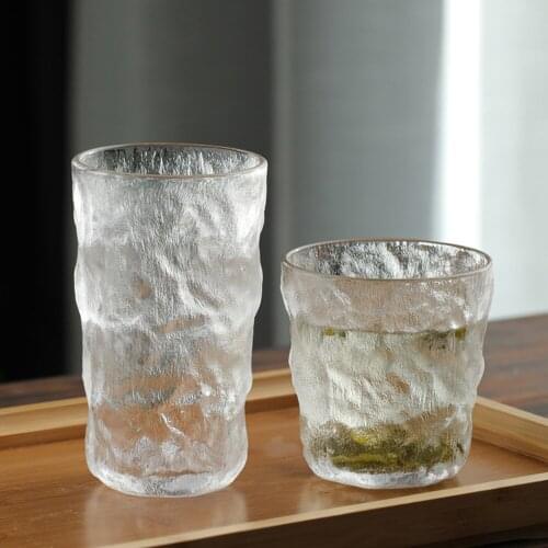 Hand-made Japanese Hammered Frosting Wine Glass Whiskey Glass Home Creative Beer Glass Cup Tea Mug Transparent Drinkware