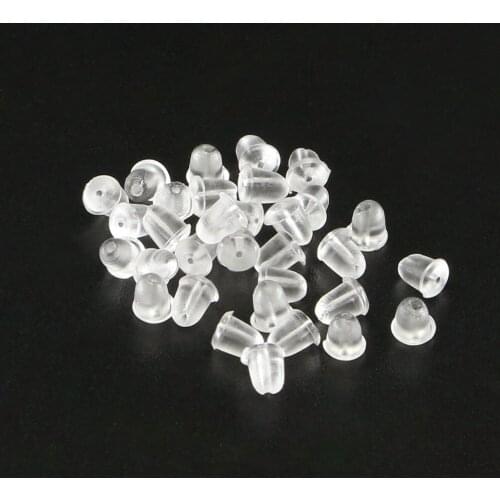 200pcs/lot Round Soft Silicone Rubber Earring Backs Stoppers Bullet Stopper Rubber For DIY Jewelry Making Accessories Wholesale