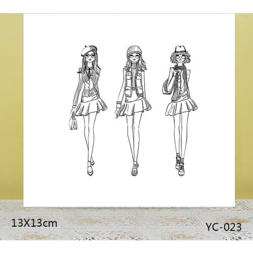 AZSG Three women Clear Stamps For DIY Scrapbooking/Card Making/Album Decorative Rubber Stamp Crafts