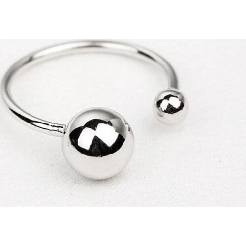 Ethnic Style Retro Vintage Silver Color Ball Beads Rings For Women Punk Adjustable Rings Girls Finger Jewelry Party Gifts