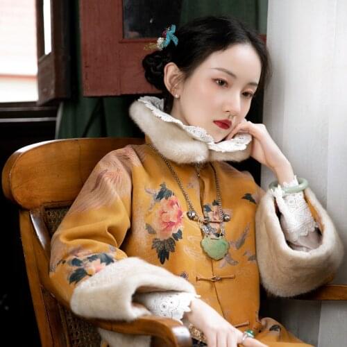 Lady Fashion Elegant Cheongsam Tops Traditional Oriental Clothing Chinese Style Vintage Women Hanfu Retro Tang Suit Coat Jackets
