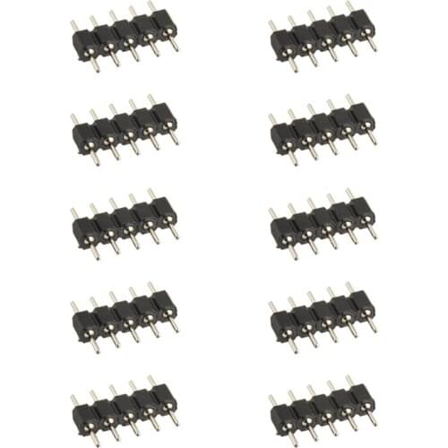 10-100PCS 4 Pin 5Pin Needle RGB RGBW Connector Adapter Male Double Insert For RGB RGBW 5050 3528 2835 LED Strip Light New