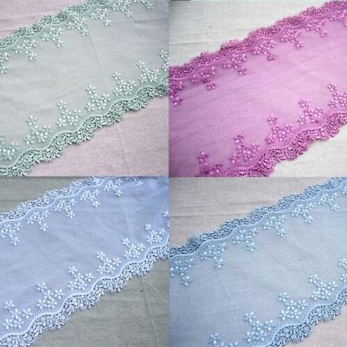 10Meters White Green Blue Flowers Embroidery Lace Trim Mesh Wedding Hair Bow Clothes DIY Craft Laces Fabric Sewing New