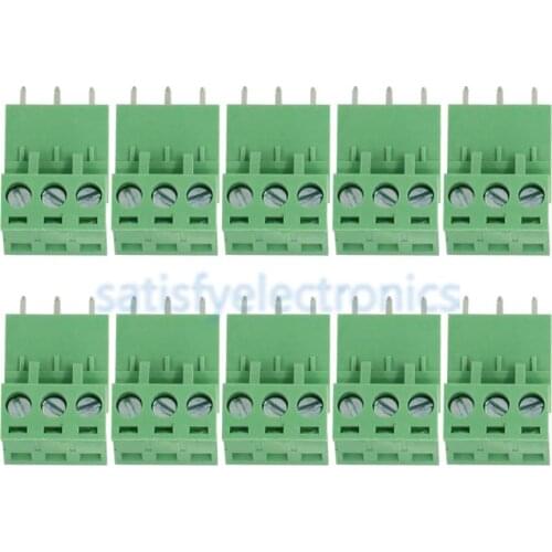 10Pcs KF2EDGK KF-3P 3PIN Right Angle Plug-in Terminal Contor 5.08mm Pitch