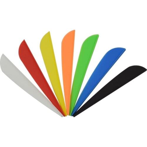 100Pcs 4" Round Back Plastic TPU Vane Fletch 7 Colors for Carbon Fiberglass Arrow Archery Bow Outdoor Sport Free Shipping