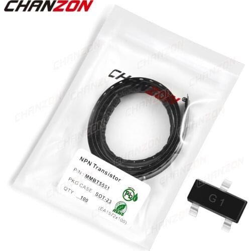 100Pcs MMBT5551 SOT-23 SMD NPN Transistor Bipolar Junction BJT Triode Tube Fets 600mA -150V Mark G1 DIY Integrated Circuits
