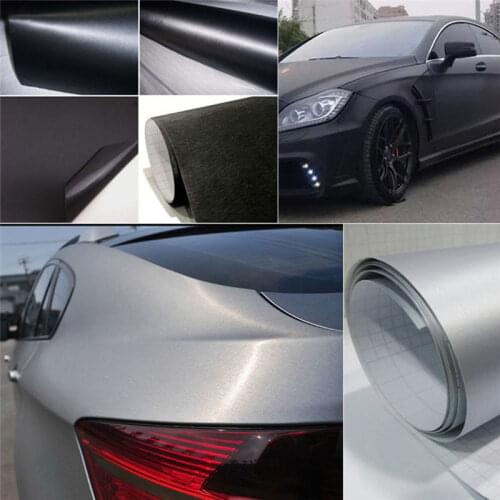152x30cm Brushed Black Metallic Aluminum Auto Flex Vinyl Wrap Car Wrapping Metallic Black Brushed Steel Wrap Foil Car Stickers