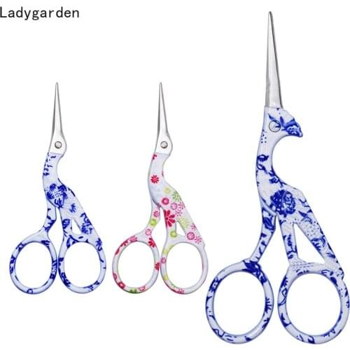 3PCS Professional Stainless Steel Vintage Classic Embroidery Scissors Nail Art Stork Crane Bird Cutters Tools Tailor Scissor