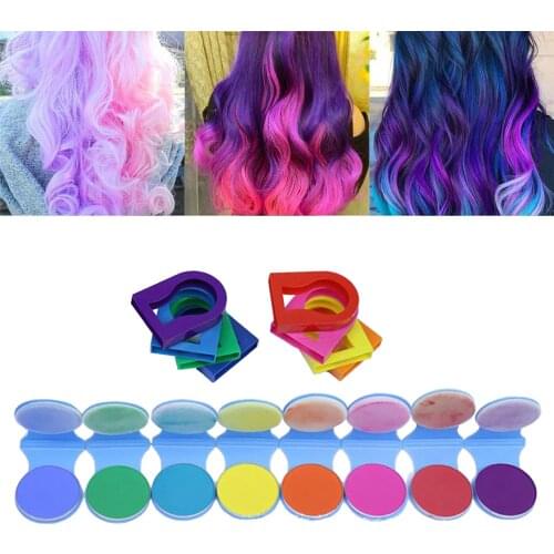 8 Colors Hair Dye Chalks Powder DIY Temporary Pastels Salon Styling Tool
