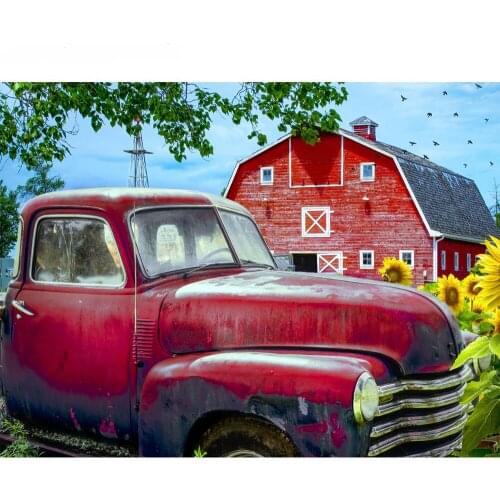 KAMY YI Landscape Pickup Truck Farm Diamond Painting Cross Stitch Full Diamond 5D Diy Art Craft Mosaic Picture Home Decoration