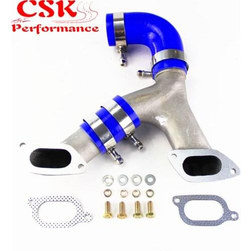 ALUMINUM TOP MOUNT INTERCOOLER Y-PIPE kit FIT FOR 02-07 IMPREZA WRX/STI GD/GG BLUE