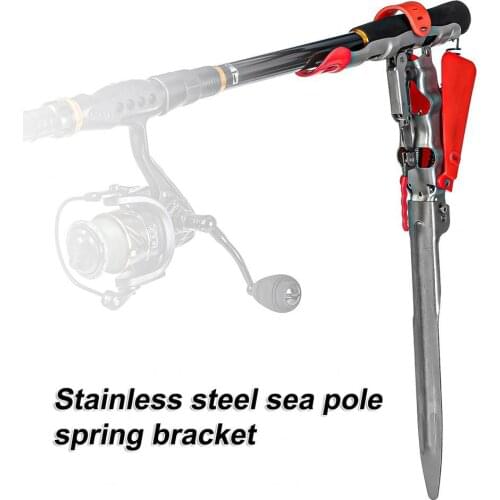 Automatic Spring Fishing Rod Holder Stainless Steel for Floor Stands Adjustable Sensitivity and Folding Fish Pole Holder