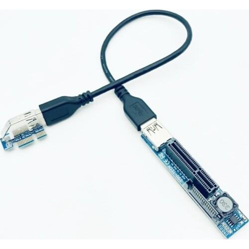 BTBcoin Add On Card PCI-E Riser PCIE PCI-Express X1 to X4 Riser PCI E Riser Card Extend Adapter with 30CM USB3.0 Extension Cable