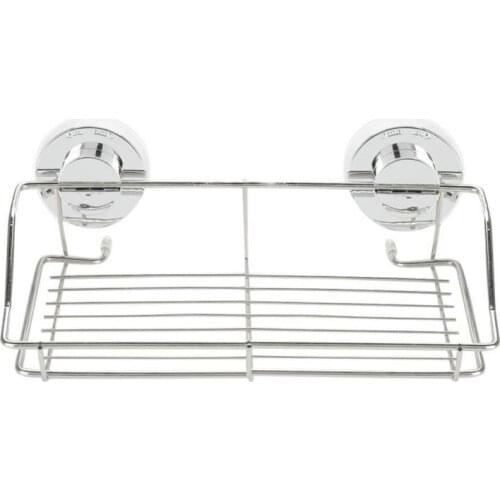 Dual Sucker Bathroom Shelf Shower Corner Basket Removable Wall Mounted Storage Shelf Suction Cup Rack Shower Organizer Basket