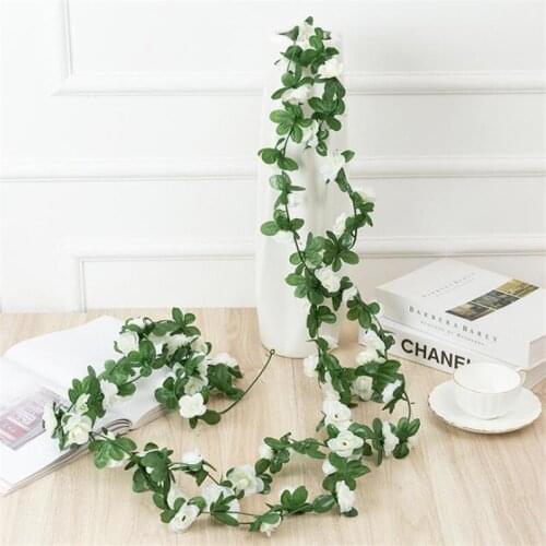 Artificial flower Silk rose Simulation plant flower Vine Hanging Fake flowers vine for Home Wall Garden Romantic Wedding decor