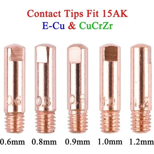 20/40Pcs MB 15AK Contact Tips Gas Nozzle Consumables M6*25mm 0.6 - 1.2mm Welding Torch Gun Co2 MIG/MAG Accessories