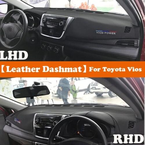 Leather Dashmat Accessories Car-Styling Dashboard Covers Pad Dash Mat Sunshade Carpet For Toyota Vios xp150 2014-2018 2019