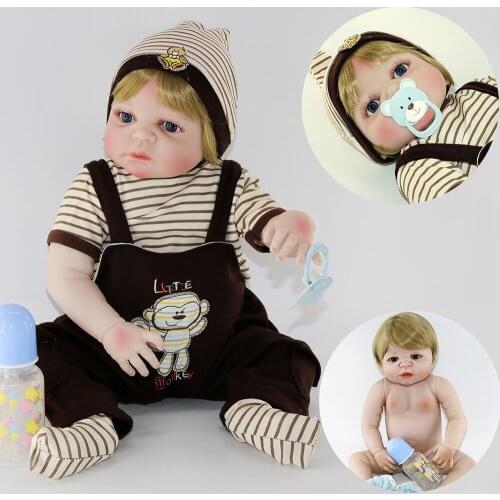 55cm Full Body Silicone Reborn Babies Doll Toys real Newborn bebes reborn boy Doll Birthday Gift Christmas Present Bathe Toy