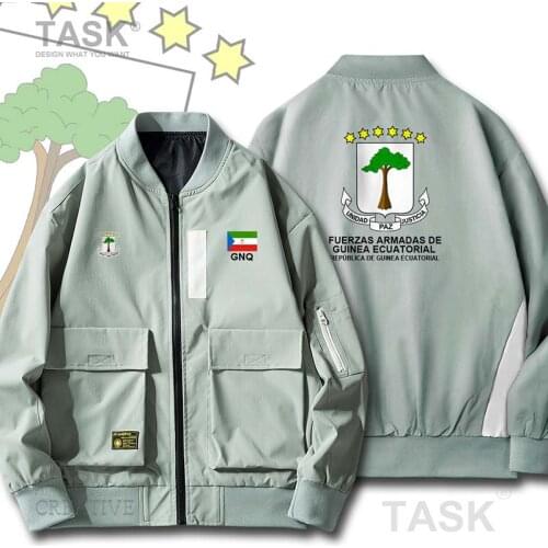 Bomber Military Biker Jacket Army Equatorial Guinea Ecuatorial GNQ Guinean Equatoguinean Military Motorcycle Jackets Streetwear