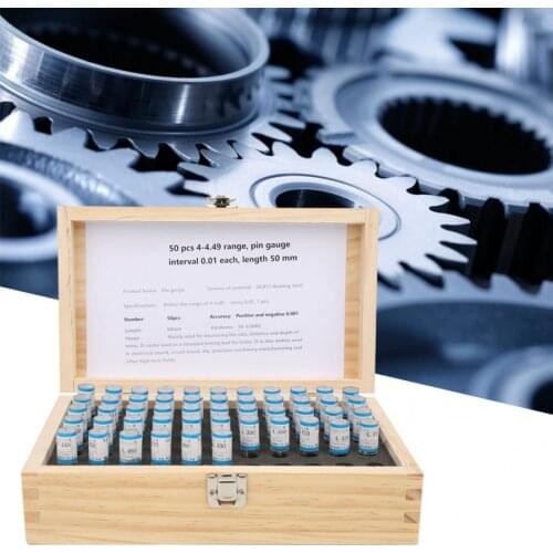 Metric Pin Gage 50pcs 4-4.49mm Plug Pin Gage Set 0.001mm Tolerance Bearing Steel Precision Tool