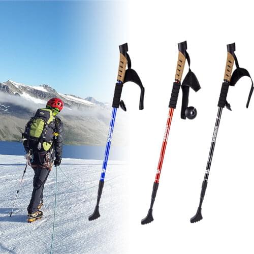 2Pcs Nordic Anti Shock Walking Mountaineering Poles Adjustable Telescopic Ultralight Trekking Pole Running Rubber Walking Stick