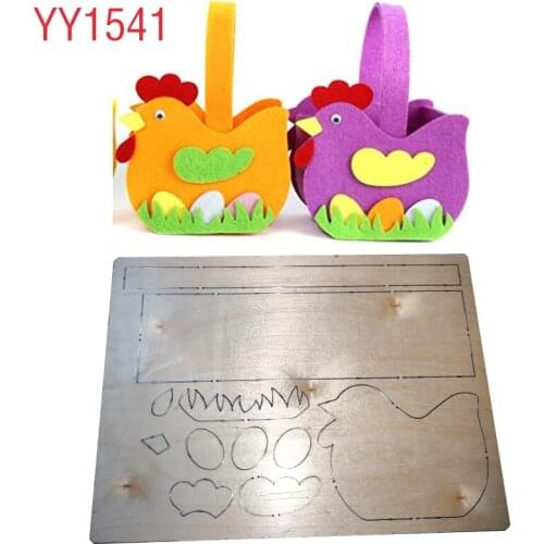 Easter series hen basketknife die wood die cutting YY1541 plate is suitable for common cutting machines in the market
