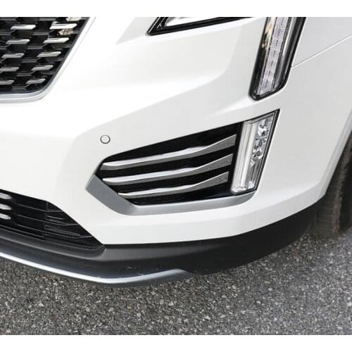 For Cadillac XT5 2020 2016-2018 2019 Front Fog Light Protector Cover Fog Lamp Frame Trims ABS Chrome Car-Styling Accessories