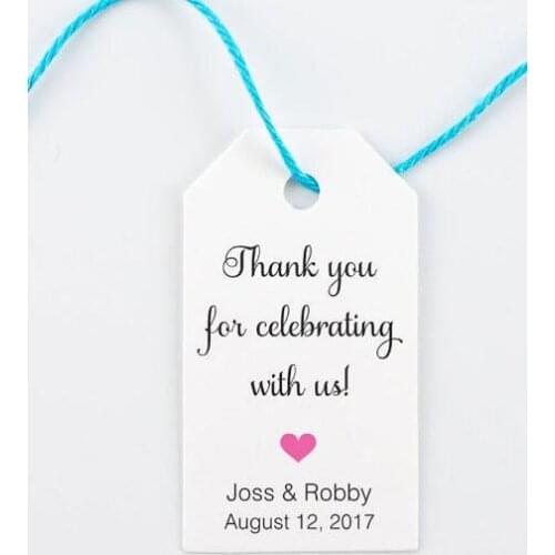 Personalized names date wedding engagement party welcome gift Favor Tags bridal shower Bachelorette insert cards
