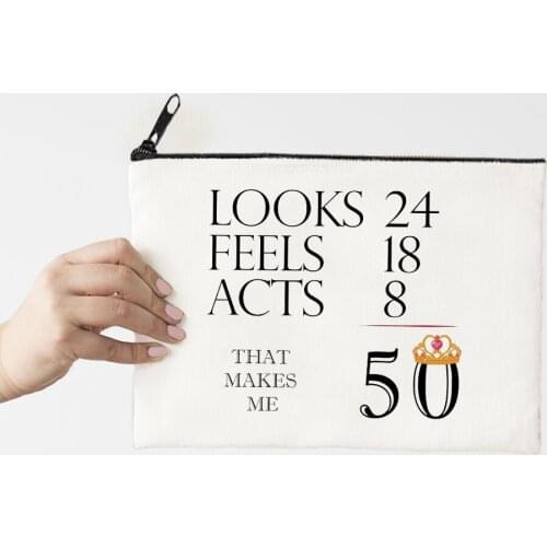 Gift 2021 Makeup Bag Flowers Alphabet Printed Canvas Storage Bag Cosmetic Bags for Bride Proposal Gift Fashion Zipper