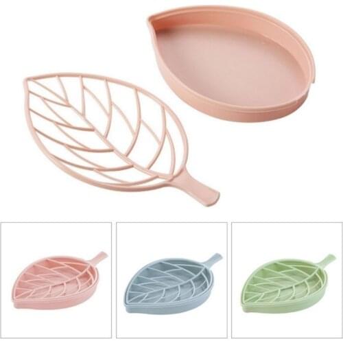 Tray-Holder Soap-Box-Dish Draining-Rack Shower Household-Storage Leaf-Shape Bathroom Accessories