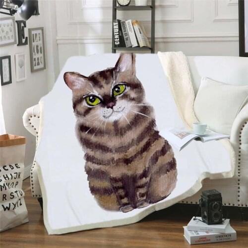 Bedclothes Soft Bed Mantas 150x200 Cm 130x150 Cm Kitty Cat Cute Blanket Pet Cat Plush Throw Blanket Bedspread Mantas De Cama