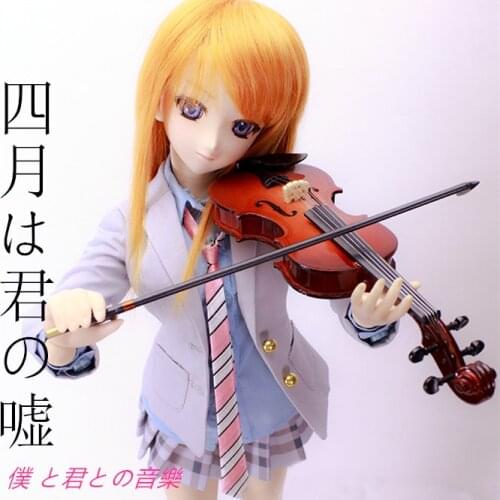 Accept Custom COS Your Lie in April Kaori Cosplay Clothes School uniform violin shoes wig For 1/3 BJD SD DD DDL Doll Accessories