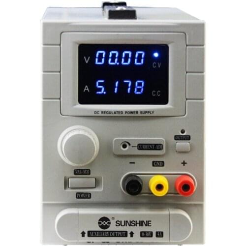 P-3005DA DC regulated power supply 5A voltmeter, digital display USB detector pointer double display
