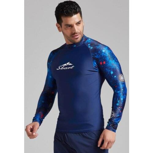 SBART 2019 new long sleeves swimwear rashguard surf clothing diving suits shirt swim suit spearfishing kitesurf men rash guard
